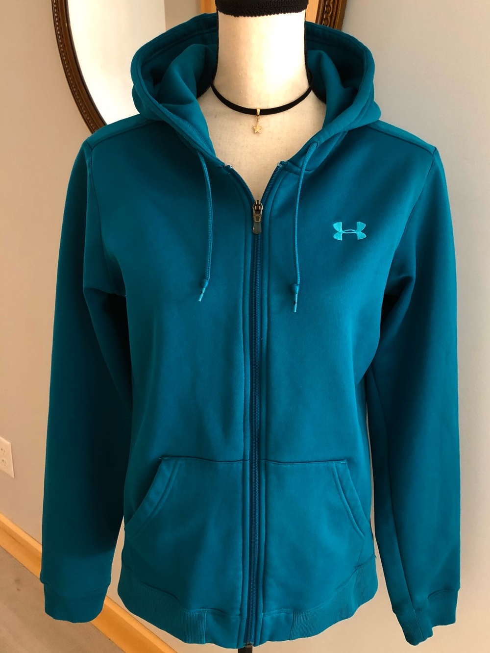 Under Armour Teal Zip Up Hoodie Size Large